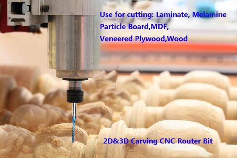 3 Flutes CNC Spiral Router Bit NACO Coating Up Cut End Mill with 1/8 inch Cutting Diameter 1/4 inch Shank STF335 in Kuwait