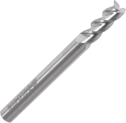 findmall 5Pcs 3/8 Inch Helix Carbide End Mill 3 Flute 1 Inch Length of Cut Fit for Aluminum Cut Non-Ferrous Metal Upcut CNC Spiral Router Bit in Kuwait