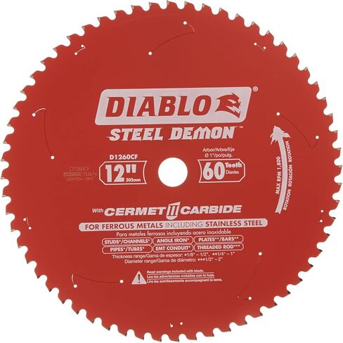 شفرة منشار معدنية فيروسية D1260CF مقاس 12 بوصة من الصلب ديمون 60T Cermet II من الكربيد in Saudi Arabia