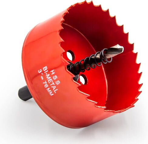 منشار ثقب 3 بوصة، لقمة ثقب منشار ثقب 76 مم من HASA، قاطع الحوائط الجافة مع لقمة ثقب مركزية للخشب واللوح الجصي والبلاستيك والصفائح المعدنية الناعمة in Kuwait