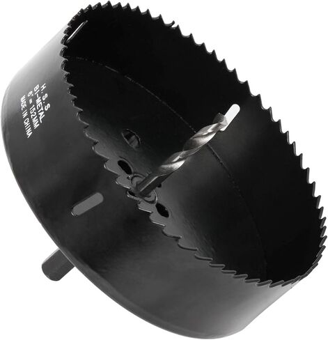 6 Inch 152mm Hole Saw Blade for 1/2" Electric Drills, with Hex Shank Arbor,HSS Bi-Metal Holesaw Drill Bits Cut Smooth and Fast in Wood,Plastic, Drywall, Thin Metal in Saudi Arabia