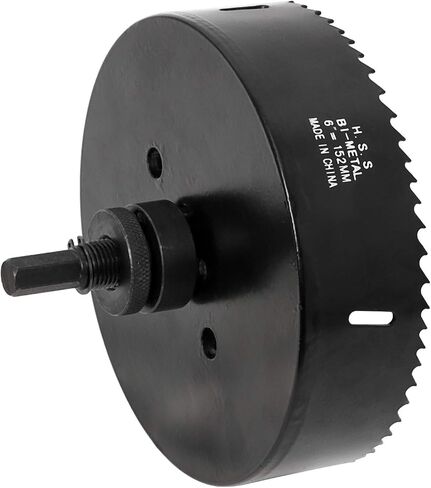 6 Inch 152mm Hole Saw Blade for 1/2" Electric Drills, with Hex Shank Arbor,HSS Bi-Metal Holesaw Drill Bits Cut Smooth and Fast in Wood,Plastic, Drywall, Thin Metal in Saudi Arabia