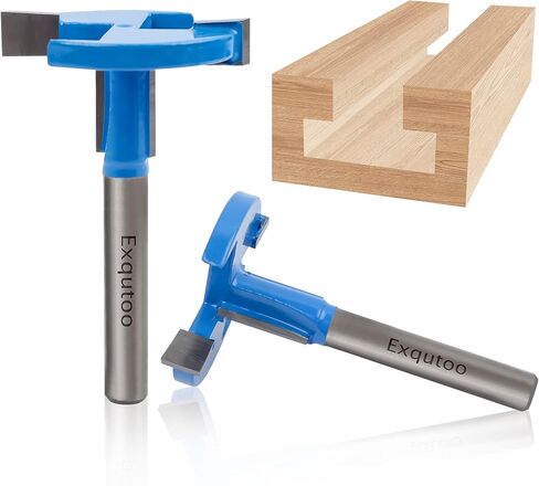 Exqutoo 1/4 بوصة عرقوب T-Slot R، مستقيم T-Track الشق كربيد الخشب طحن القاطع عالية الصلابة ومقاومة التآكل، مناسبة للخشب الصلب، الخشب الناعم، خشب ليف، لوح جسيمات وخشب رقائقي in Kuwait