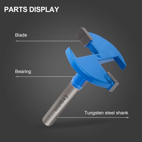 Exqutoo 1/4 بوصة عرقوب T-Slot R، مستقيم T-Track الشق كربيد الخشب طحن القاطع عالية الصلابة ومقاومة التآكل، مناسبة للخشب الصلب، الخشب الناعم، خشب ليف، لوح جسيمات وخشب رقائقي in Kuwait