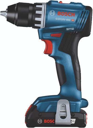 بوش GSR18V-400B12 18 فولت بدون فرش مدمج 1/2 بوصة. طقم المثقاب/المفك مع (1) بطارية SlimPack سعة 2.0 أمبير in Kuwait