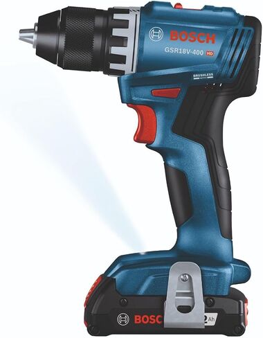 بوش GSR18V-400B12 18 فولت بدون فرش مدمج 1/2 بوصة. طقم المثقاب/المفك مع (1) بطارية SlimPack سعة 2.0 أمبير in Kuwait