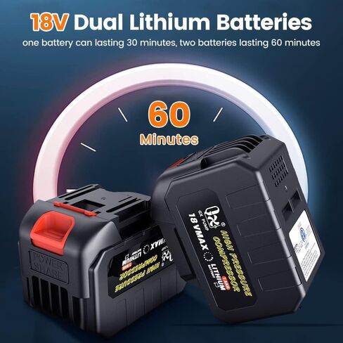 ضاغط هواء GX PUMP PCP L3 4500Psi/320Bar/32Mpa، ضاغط PCP مع بطاريات ليثيوم مزدوجة 18 فولت، ضبط الضغط والإيقاف التلقائي، ضاغط هواء كرة الطلاء، فاصل الزيت والماء المدمج ومروحة التبريد in Kuwait