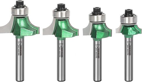 KOWOOD Pro Tongue and Groove Set of 2 Pieces 1/4 Inch Shank Router Bit Set 3 Teeth Adjustable T Shape Wood Milling Cutter in Kuwait