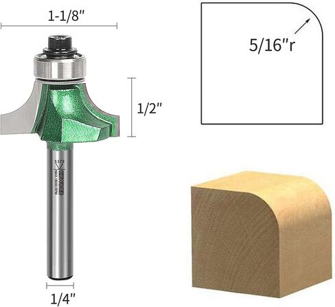 KOWOOD Pro Tongue and Groove Set of 2 Pieces 1/4 Inch Shank Router Bit Set 3 Teeth Adjustable T Shape Wood Milling Cutter in Kuwait