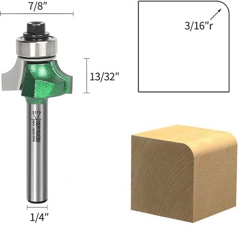 KOWOOD Pro Tongue and Groove Set of 2 Pieces 1/4 Inch Shank Router Bit Set 3 Teeth Adjustable T Shape Wood Milling Cutter in Kuwait