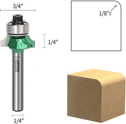 KOWOOD Pro Tongue and Groove Set of 2 Pieces 1/4 Inch Shank Router Bit Set 3 Teeth Adjustable T Shape Wood Milling Cutter in Kuwait