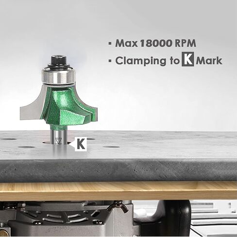 KOWOOD Pro Tongue and Groove Set of 2 Pieces 1/4 Inch Shank Router Bit Set 3 Teeth Adjustable T Shape Wood Milling Cutter in Kuwait