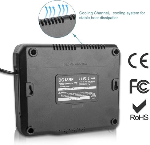 DC18RC 18V بطارية شاحن سريع للغاية لماكيتا 14.4V-18V بطارية ليثيوم BL1415 BL1430 BL1450 BL1440 DC18RD DC18RC DC18RA DC18SF DC18SD 194065-3 194066-1 DA340DRF BDF343 مع شاشة LED، منفذ USB in Kuwait