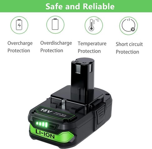 Bonacell 2Pack 【Upgrade】 18V 3800Ah Replacement Battery for Ryobi 18V Lithium Battery ONE+ Plus P102 P103 P104 P105 P106 P108 P107 P109 for Cordless Power Tools in Saudi Arabia