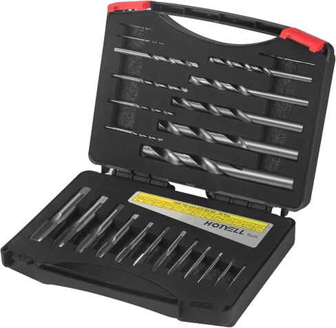 HOTYELL Drill and Tap Set, Metric HSS Taps M2 to M16 with Matching Jobber Length Drill Bits - 24 Pcs in Saudi Arabia