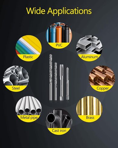 HOTYELL Drill and Tap Set, Metric HSS Taps M2 to M16 with Matching Jobber Length Drill Bits - 24 Pcs in Saudi Arabia