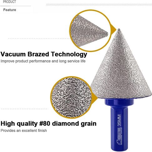 SHDIATOOL Diamond Bevelling Chamfer Bits 4/5 Inch for Enlarge Porcelain Tile Marble Ceramic Granite Milling Bits for Drill 20mm in Saudi Arabia