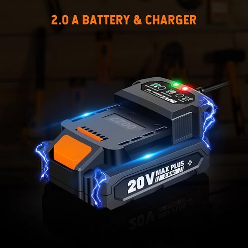 وورك سايت مفتاح ربط لاسلكي 20 فولت 3/8 انش، مسدس امباكت مع بطارية ليثيوم ايون 2.0 امبير، شاحن، 8 قطع مقابس تأثير للسائق، محول 3/8 انش الى 1/4 انش وقضيب تمديد، رمادي in Kuwait