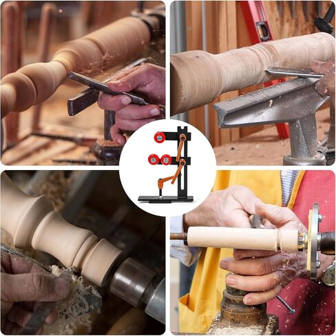 Wood Lathe Steady Rest, JAZORR L Shape Woodworking Steady Rest, Lathe Tool Rest,Wood Lathe Tools, Wood Lathe Tools and Accessories with Three Metal Fixing Wheels (Black) in Saudi Arabia