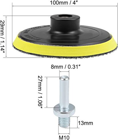 uxcell 4" Hook and Loop Backing Pad Sanding Polishing Backer Plate with M10 Drill Adapter for Random Orbit Sander Polisher Buffer 2pcs in Saudi Arabia