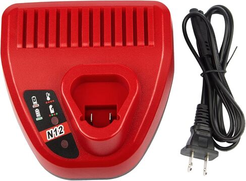 يتوهم شراء استبدال شاحن لشاحن بطارية ميلووكي M12 48-59-2401، متوافق مع بطارية ليثيوم أيون Mil M-12 بطارية 12 فولت 48-11-2402 48-11-2411 48-11-2412 48-11-2420 48-11 -2460 in Kuwait