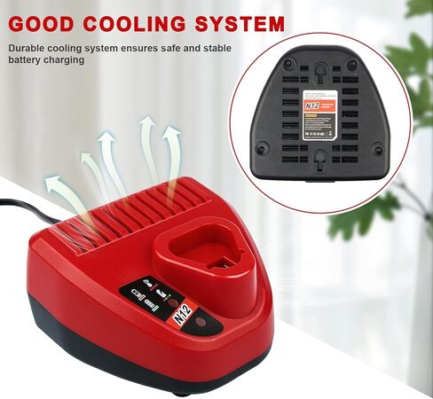 يتوهم شراء استبدال شاحن لشاحن بطارية ميلووكي M12 48-59-2401، متوافق مع بطارية ليثيوم أيون Mil M-12 بطارية 12 فولت 48-11-2402 48-11-2411 48-11-2412 48-11-2420 48-11 -2460 in Kuwait