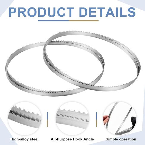 Therwen 2 Pcs Bandsaw Blades 116 x 1/2 Inches x 4 TPI Band Saw Blades High Carbon Steel Bandsaw Blades for JWBS-14SFX Bandsaws in Saudi Arabia