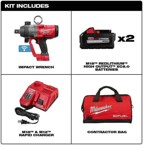 Milwaukee 2867-22 M18 Fuel 1" High Torque Impact Wrench (8.0ah) Kit 2867-22 in Saudi Arabia