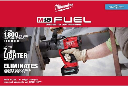 Milwaukee 2867-22 M18 Fuel 1" High Torque Impact Wrench (8.0ah) Kit 2867-22 in Saudi Arabia
