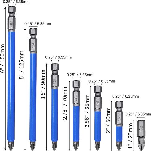 Biaungdo Magnetic PH3 Phillips Bits Set, 3.5 inch, 10Pcs | 90MM Long, Anti Slip, #3 Bit in Saudi Arabia
