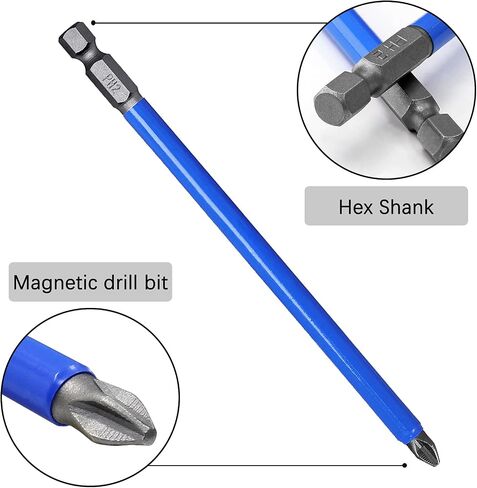 Biaungdo Magnetic PH3 Phillips Bits Set, 3.5 inch, 10Pcs | 90MM Long, Anti Slip, #3 Bit in Saudi Arabia