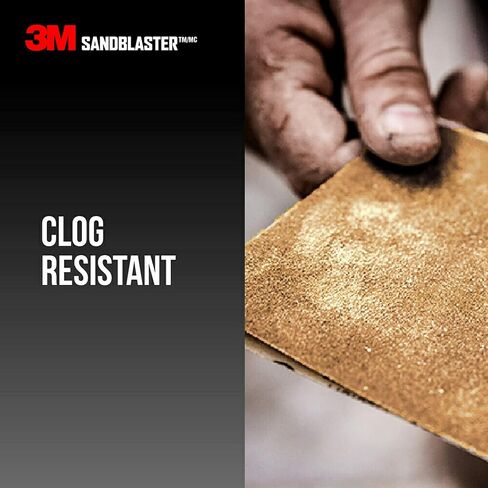 3M Sandblaster Sandpaper with No-Slip Grip Backing, Gold, 3-2/3 in. x 9 in., 320 Grit, 6 Sheets/Pack in Saudi Arabia