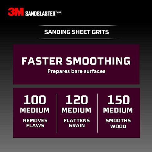 3M Sandblaster Sandpaper with No-Slip Grip Backing, Gold, 3-2/3 in. x 9 in., 320 Grit, 6 Sheets/Pack in Saudi Arabia
