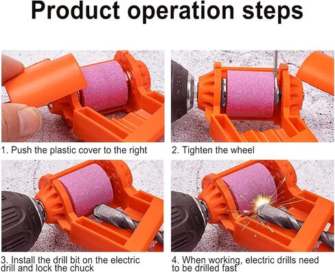 Drill Bit Sharpener,Electric Drill Grinder,Portable Diamond Drill Bit Sharpening Tool,Sharpening Machine for Grinding Iron Drills(Orange) in Saudi Arabia