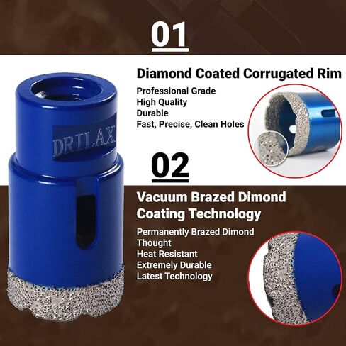 1-3/8 inch Diamond Core Hole Saw Masonry Concrete Granite Quartz Porcelain Ceramic Tile Brick Cinder Blocks Dry 5/8"-11 Thread Connection Heavy Duty for Angle Grinders 1 3/8 Diamond Hole Saw in Saudi Arabia