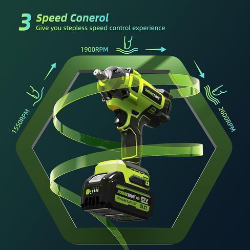 مفتاح ربط تأثير لاسلكي قوي 1/2 بوصة، عزم دوران عالي 737 قدم رطل (1000 نيوتن متر) مفتاح ربط تأثير بدون فرش، مسدس تأثير بطارية 5.0 أمبير مع 2600 دورة في الدقيقة، شاحن واحد، 4 مقابس، مفتاح ربط كهربائي لشاحنة السيارة in Kuwait