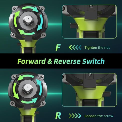 مفتاح ربط تأثير لاسلكي قوي 1/2 بوصة، عزم دوران عالي 737 قدم رطل (1000 نيوتن متر) مفتاح ربط تأثير بدون فرش، مسدس تأثير بطارية 5.0 أمبير مع 2600 دورة في الدقيقة، شاحن واحد، 4 مقابس، مفتاح ربط كهربائي لشاحنة السيارة in Kuwait