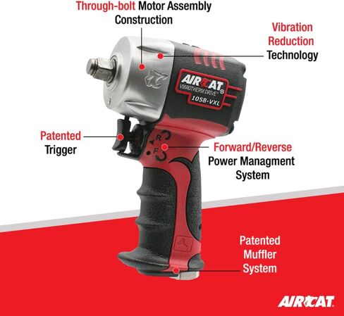 AIRCAT Pneumatic Tools 1058-VXL 1/2-Inch Vibrotherm Drive Composite Compact Impact Wrench 750 ft-lbs in Saudi Arabia