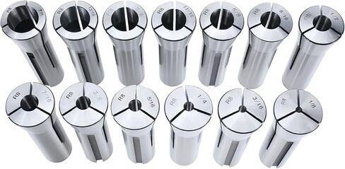 BTSHUB Precision R8 Collets Set 13pc Mill Collets Set Hardened T.I.R. 0.0006" Lathe (1/8" to 7/8") Mill Chuck Holder in Kuwait