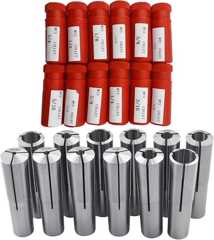 kimllier 12Pcs 3 Morse Taper Collet Set 1/8 - 3/4Inch with 3/8 Inch -16 Threaded Back for Drawbar Fit for Machining Turning (MT3 3MT) in Saudi Arabia