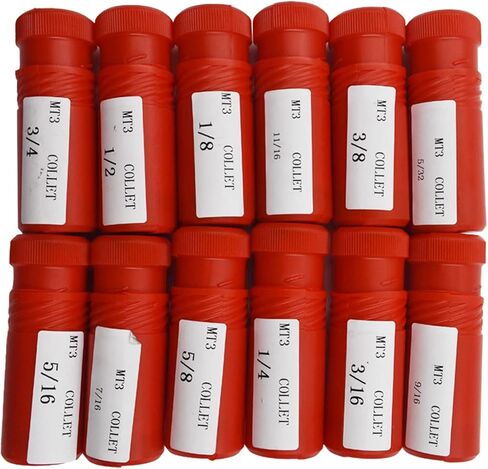 kimllier 12Pcs 3 Morse Taper Collet Set 1/8 - 3/4Inch with 3/8 Inch -16 Threaded Back for Drawbar Fit for Machining Turning (MT3 3MT) in Saudi Arabia