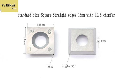 YURIKAI قاطع كربيد مربع 14 مم إدراج سكاكين حلزونية من الكربيد الخشبي 14 × 14 × 2 مم مع مسامير لسكاكين مخرطة الخشب ذات الرأس الحلزوني والحلزوني وأداة النجارة DIY 10 قطع in Kuwait