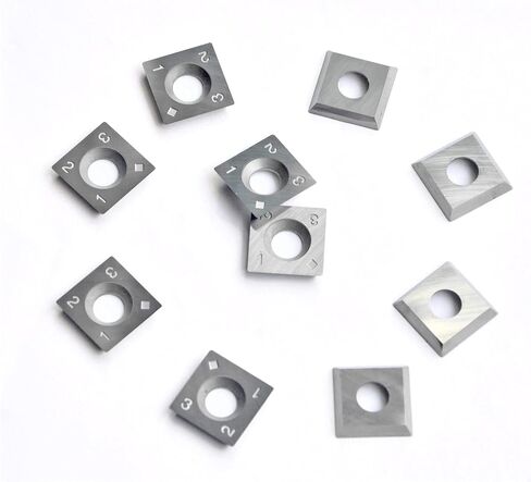 YURIKAI قاطع كربيد مربع 14 مم إدراج سكاكين حلزونية من الكربيد الخشبي 14 × 14 × 2 مم مع مسامير لسكاكين مخرطة الخشب ذات الرأس الحلزوني والحلزوني وأداة النجارة DIY 10 قطع in Kuwait