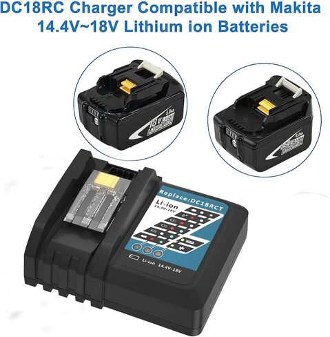 DC18RC 18V شاحن استبدال البطارية متوافق مع ماكيتا 14.4V-18V LXT بطارية ليثيوم أيون BL1815 BL1830 BL1840 BL1845 BL1850 BL1860 in Saudi Arabia