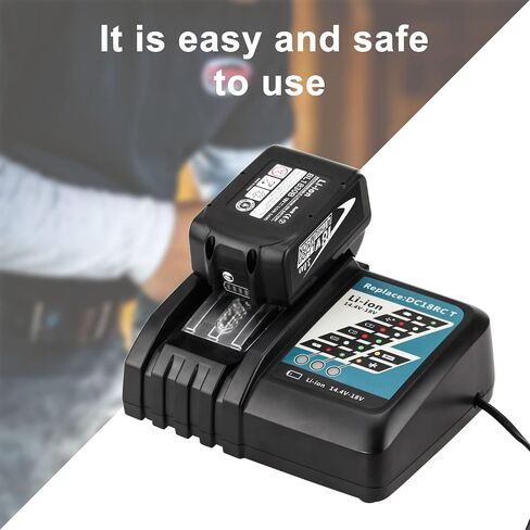 DC18RC 18V شاحن استبدال البطارية متوافق مع ماكيتا 14.4V-18V LXT بطارية ليثيوم أيون BL1815 BL1830 BL1840 BL1845 BL1850 BL1860 in Saudi Arabia