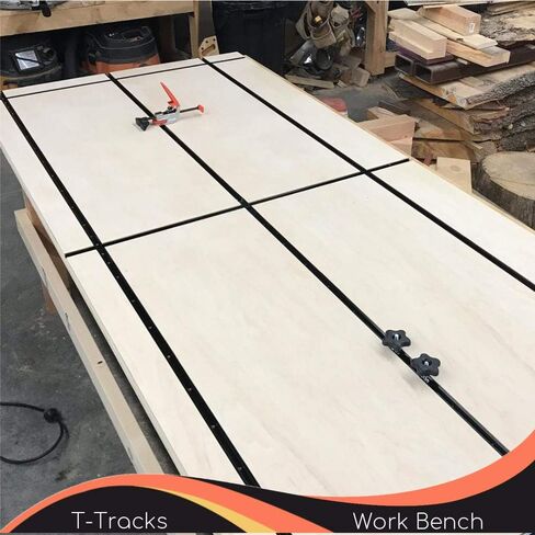 T-Track 36 Inch for Woodworking by ClearStyle, Double-Cut Anodized Aluminum Jig Profile Universal T-Tracks with Predrilled Mounting Holes (36-Inch, 6-Pack) in Saudi Arabia