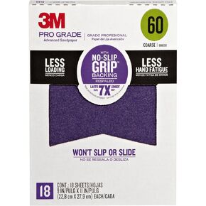 3M ورق صنفرة متطور 26060CP-P-G برو جريد مانع للانزلاق، 9 انش × 11 انش، 60 حبيبة، عبوة من 18 قطعة in Kuwait