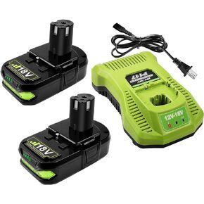 مجموعة بطاريات وشاحن مطورة 3.5 أمبير 18 فولت لبطارية Ryobi 18 فولت وشاحن P117، Cell9102 متوافق مع Ryobi 18V ONE + P108 P107 P104 P105 P102 P103 شاحن أدوات مع 260051002 P117 P118 in Kuwait