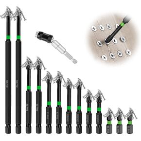 14PC Magnetic Screwdriver Bit Set, Impact Phillips Drill Bit with Magnetic Bit Holder, S2 Alloy Steel Anti-Slip Long Drill Bits 1/4 Hex Shank Cross Impact Driver Bit for Power Drilling (25-150mm) in Kuwait