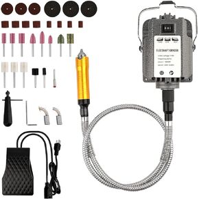 ATOLS 780W Flex Shaft Rotary Tool Electric Hanging Grinder Carver,Electric Multi-function Metalworking Tools Repair Kit,Foot Pedal Control,Metal Flexible Shaft,Suitable for Carving, Buffing, 23000 RPM